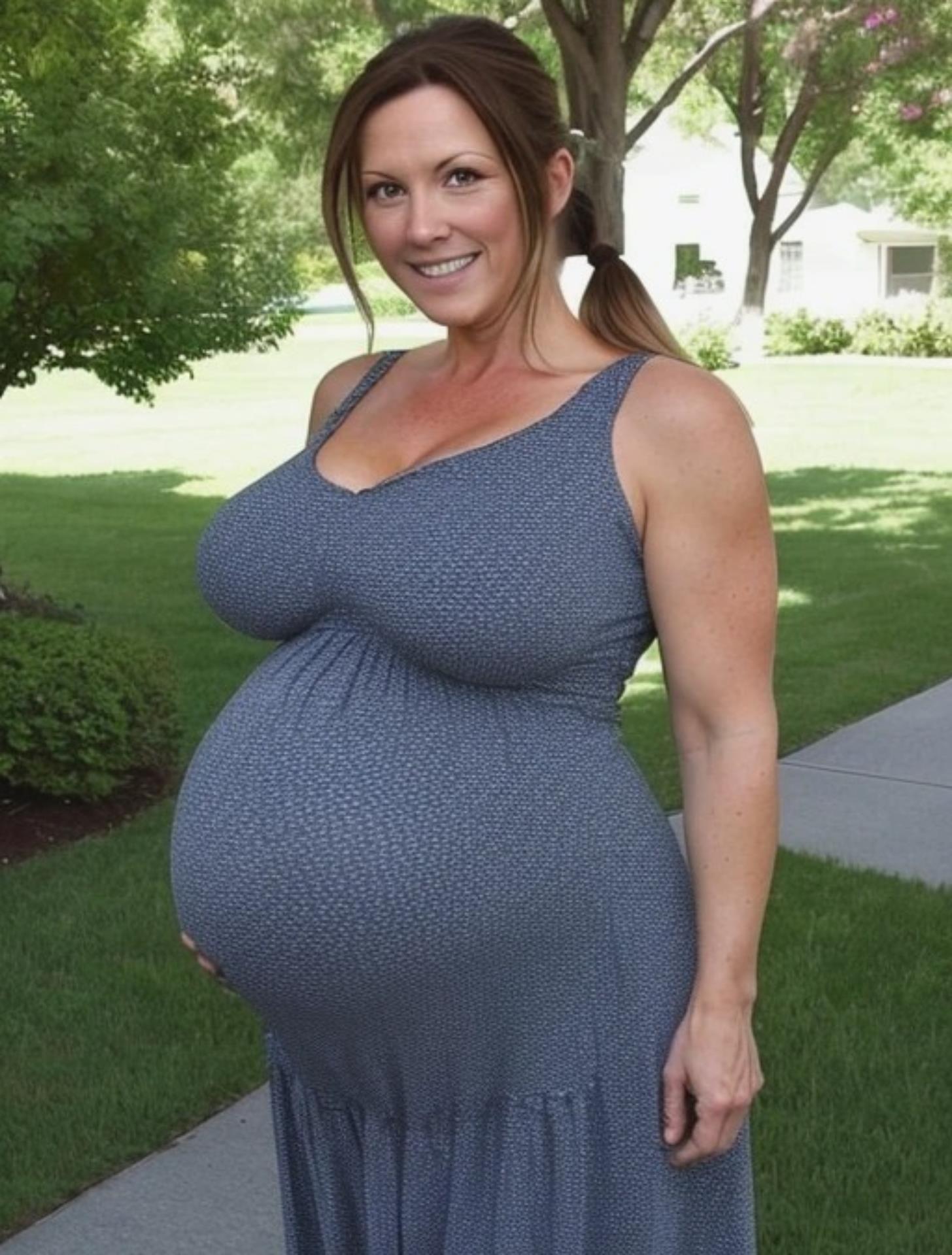 AMAZING Pregnant Babes Showing off Legs, Cleavage and BIG BELLY (56)